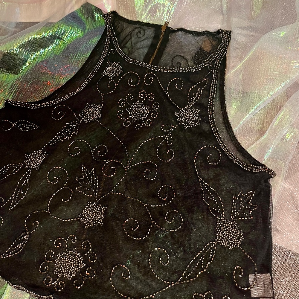 Chan Luu embroidered top with zipper backing.